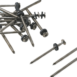 Klokschroef rvs + neopreenring zwart