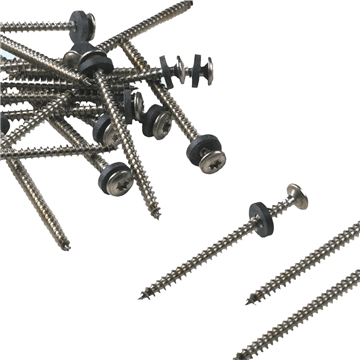 Klokschroef rvs + neopreenring zwart